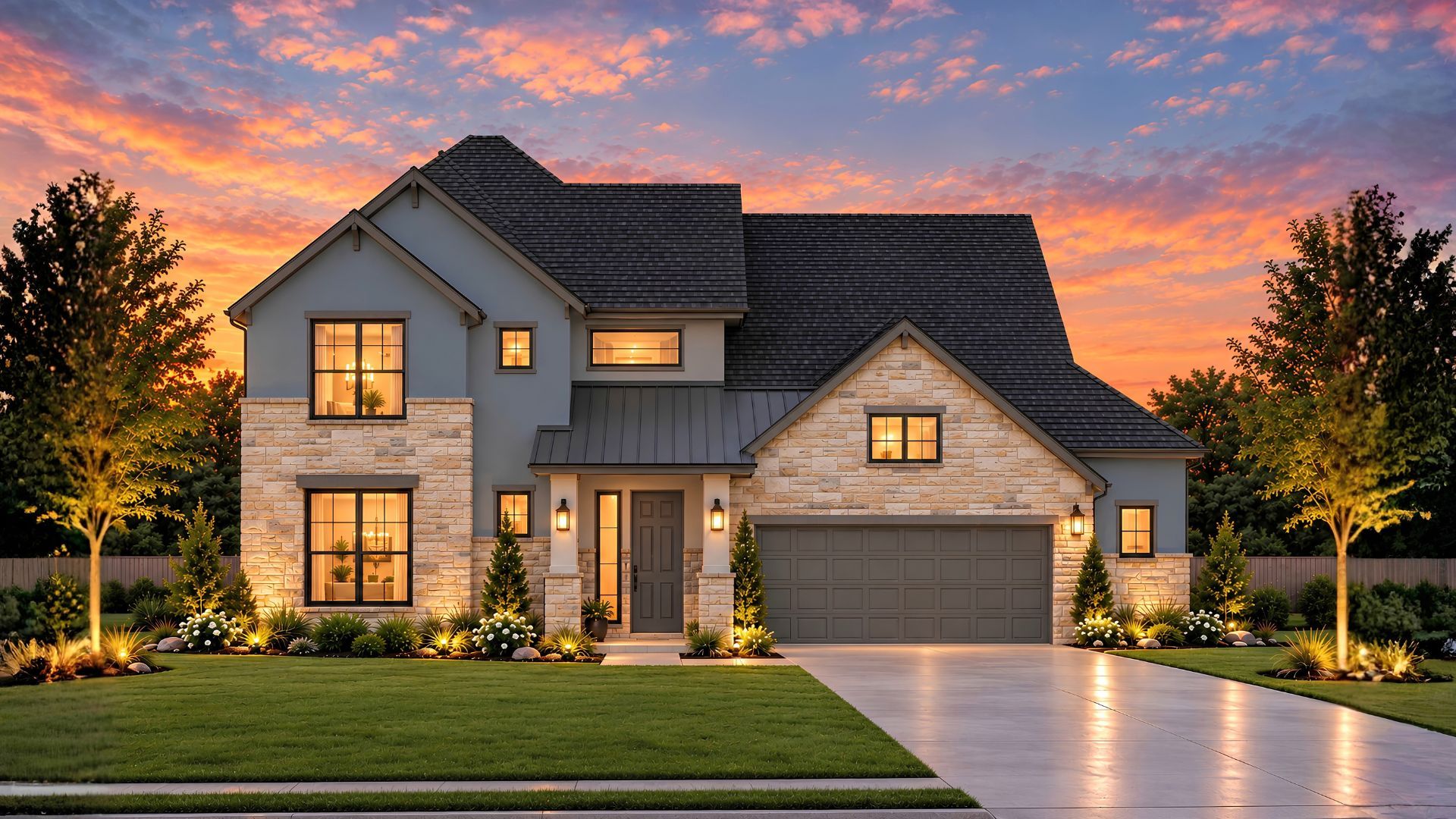 Elevation B with Stone