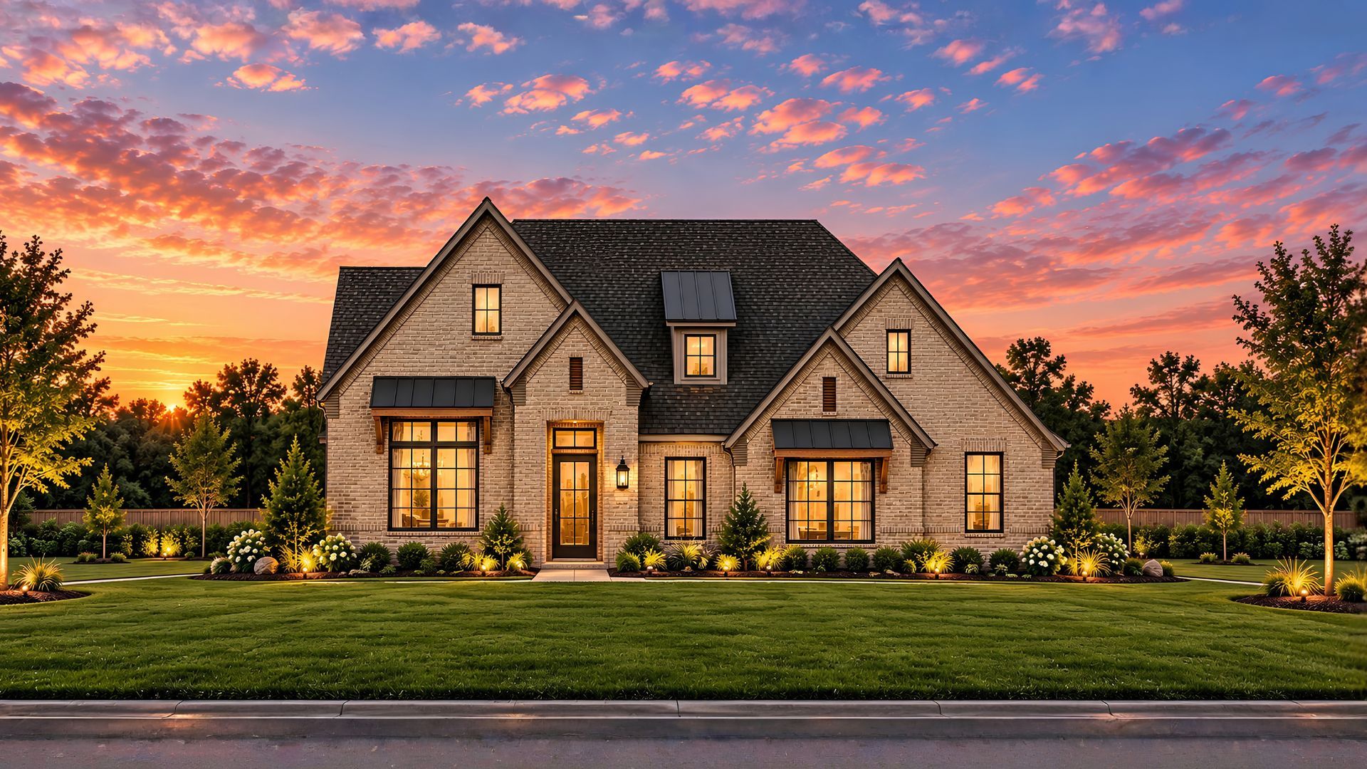 Elevation B with Brick