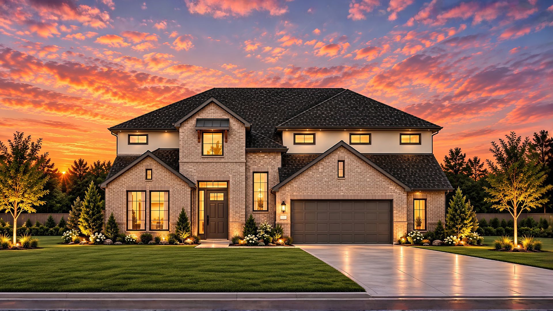 Elevation A with Brick