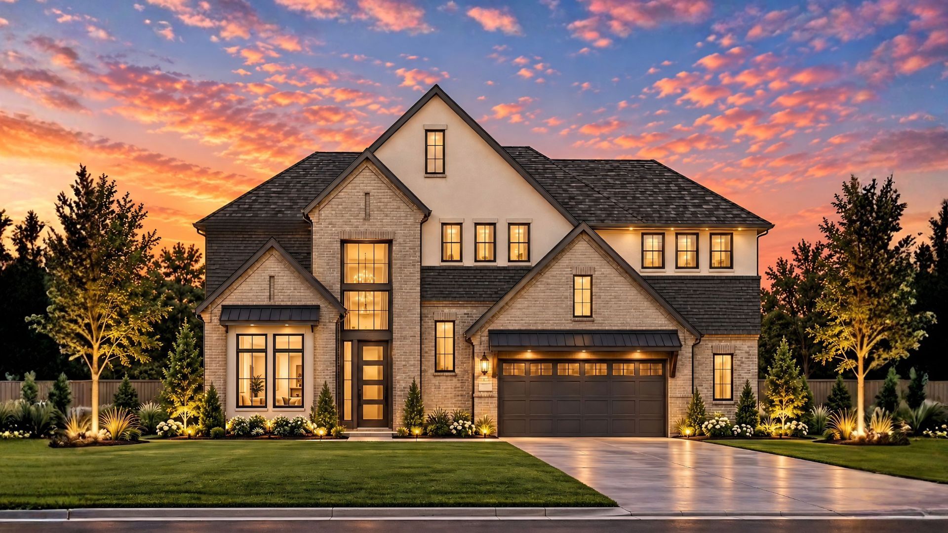 Elevation B Brick with Stucco