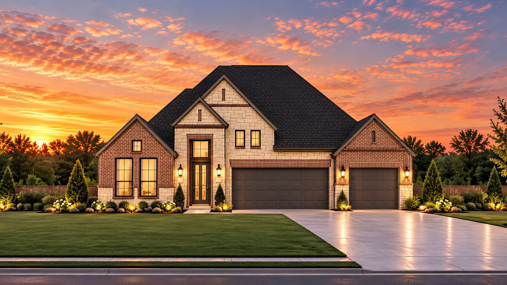 Elevation A Brick with Stone