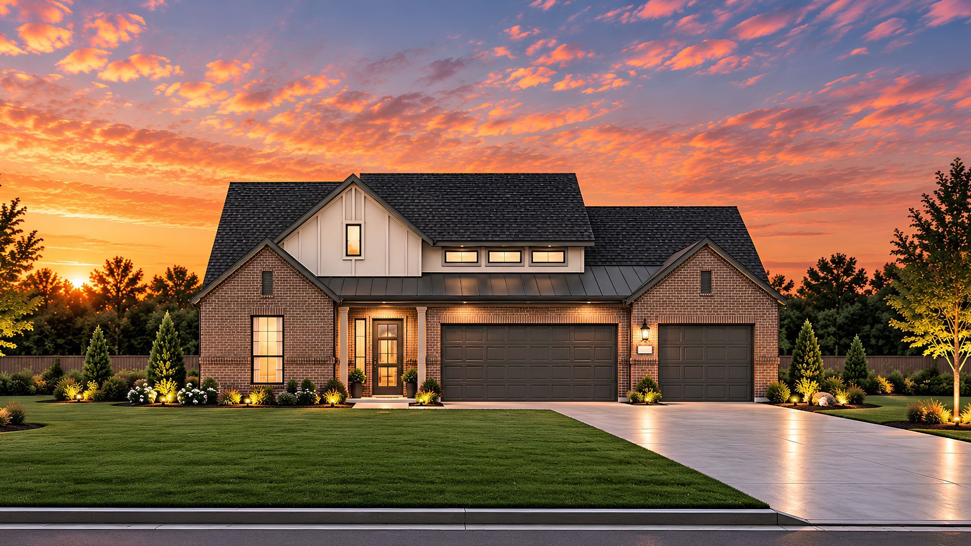 Elevation C Brick with Stucco