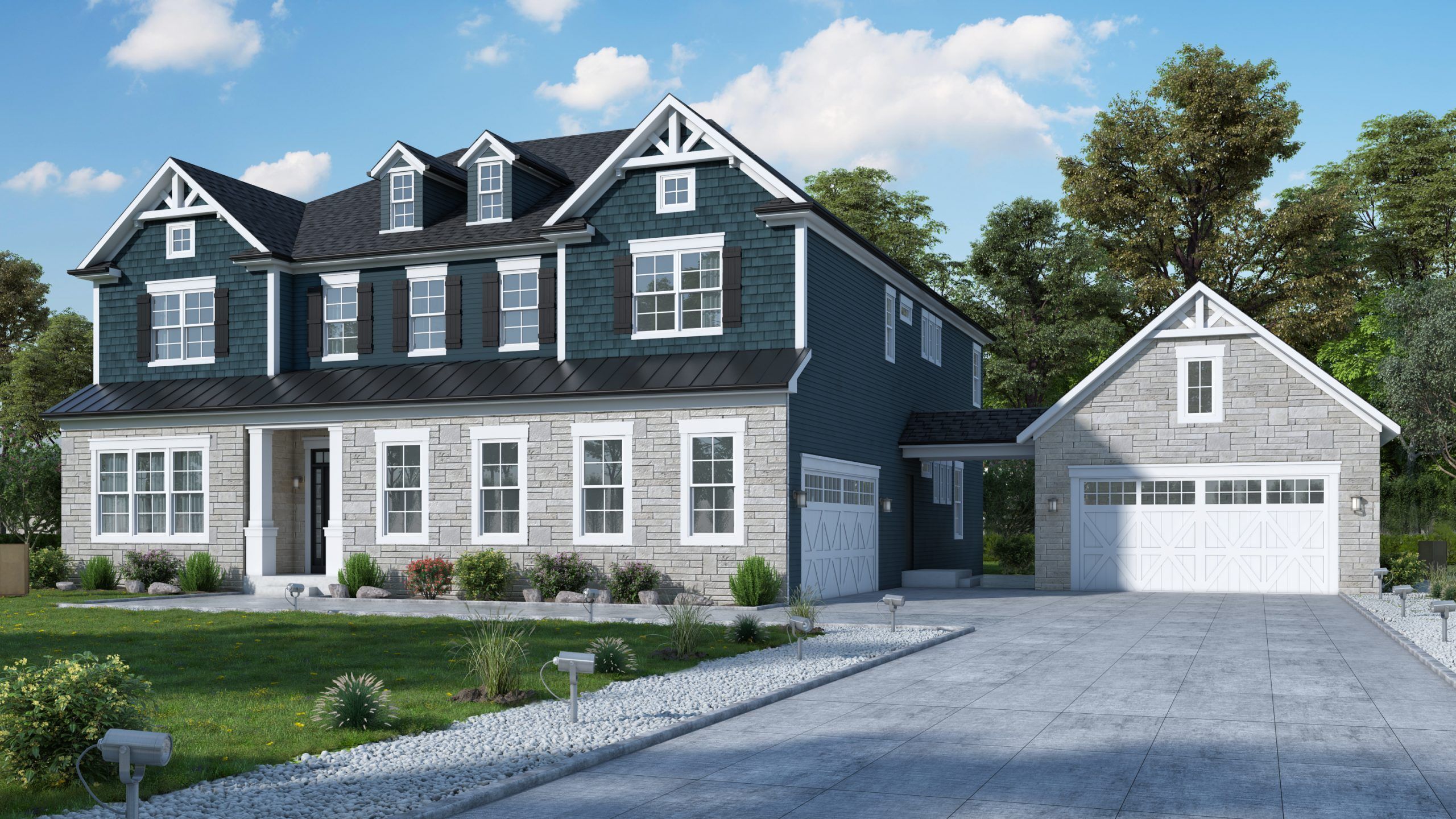 Elevation 3 Shown with Opt. Side-Load Garage