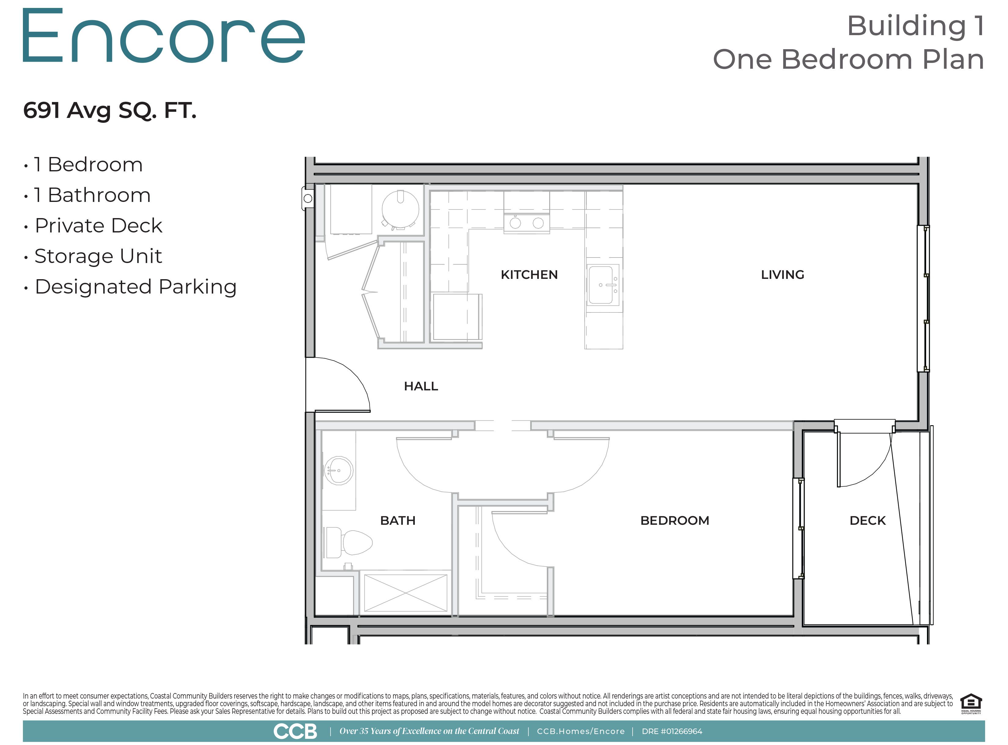 1 Bedroom Floor Plan