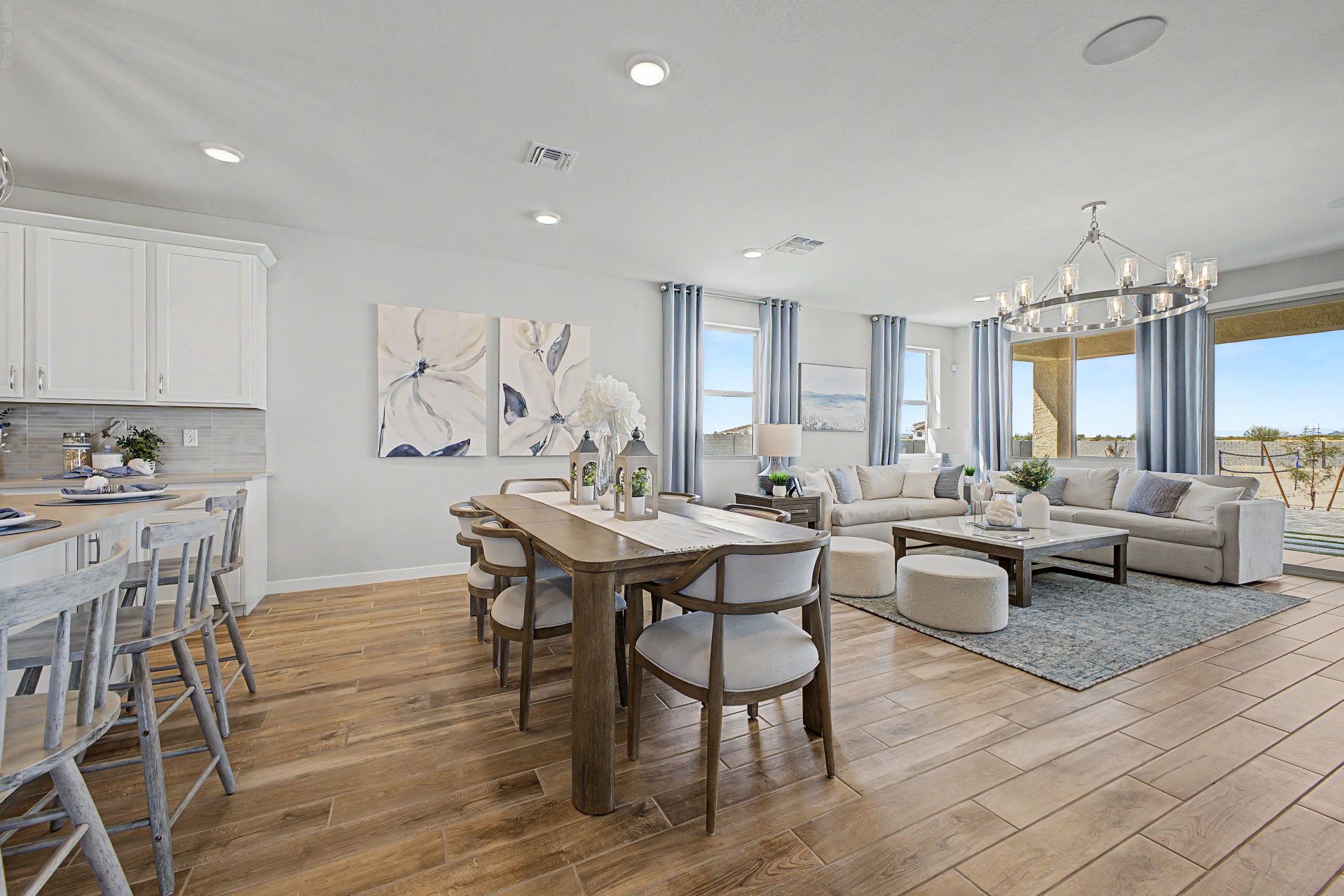 Great Room, Dining, Kitchen