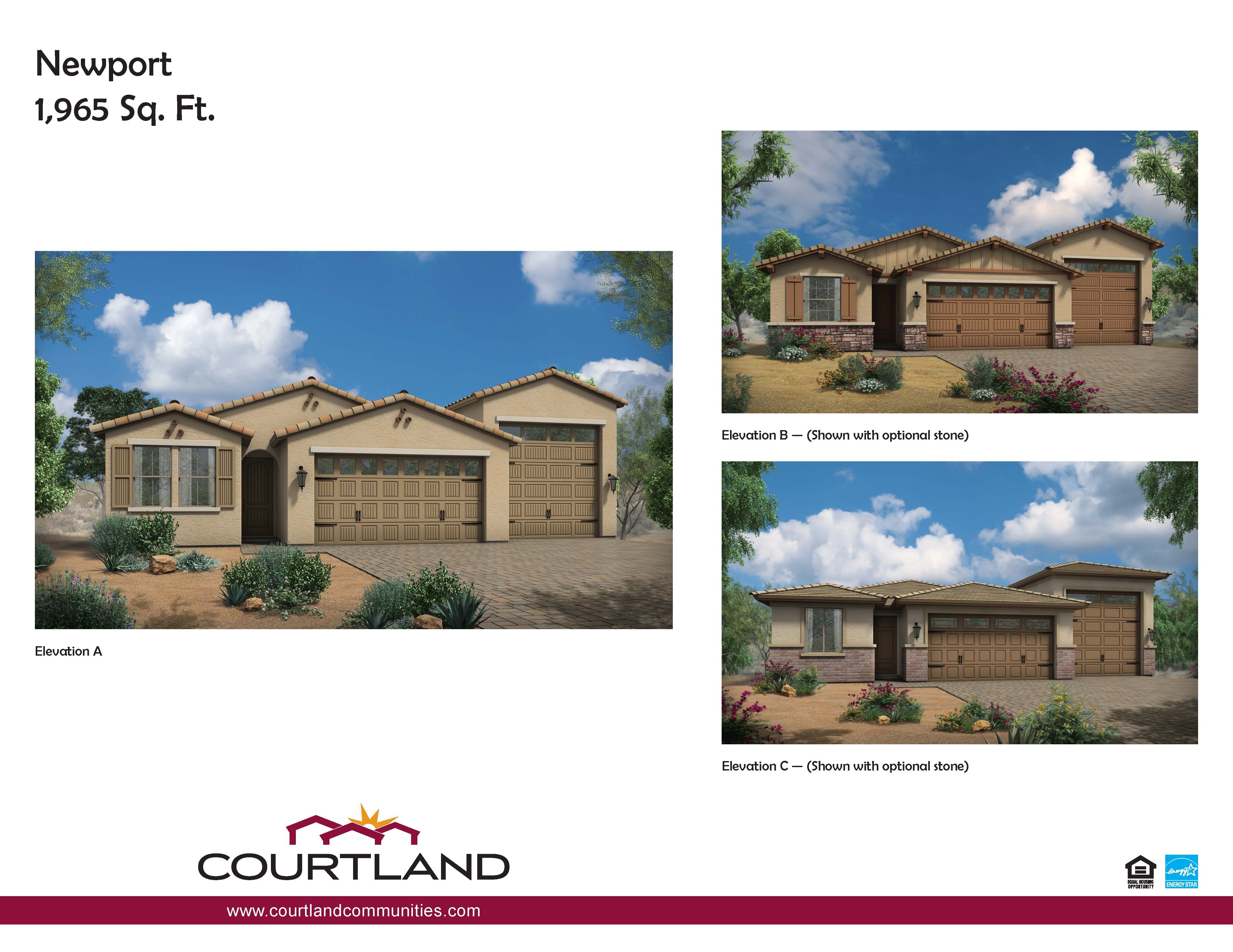 Newport Plan at Surprise Estates in Wittmann, AZ by Courtland Communities