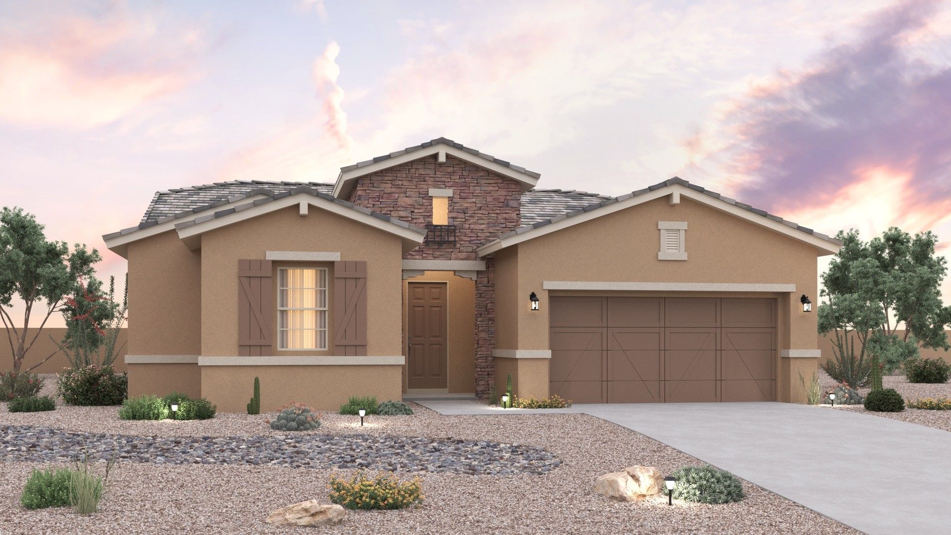 Elevation B – Ranch Hacienda