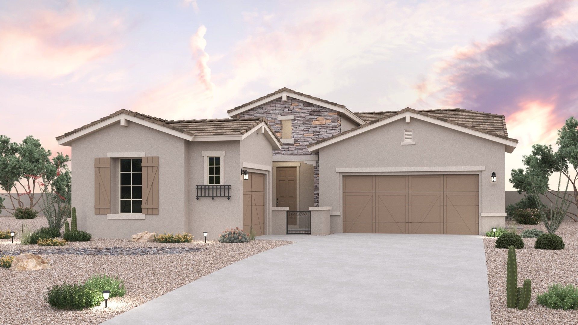 Elevation B – Ranch Hacienda