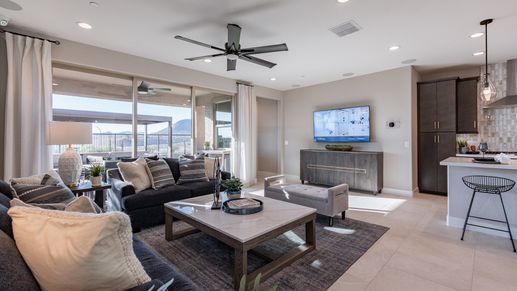 Exquisite marble surfaces and expansive views define this sophisticated living space at Mystic, Arizona.