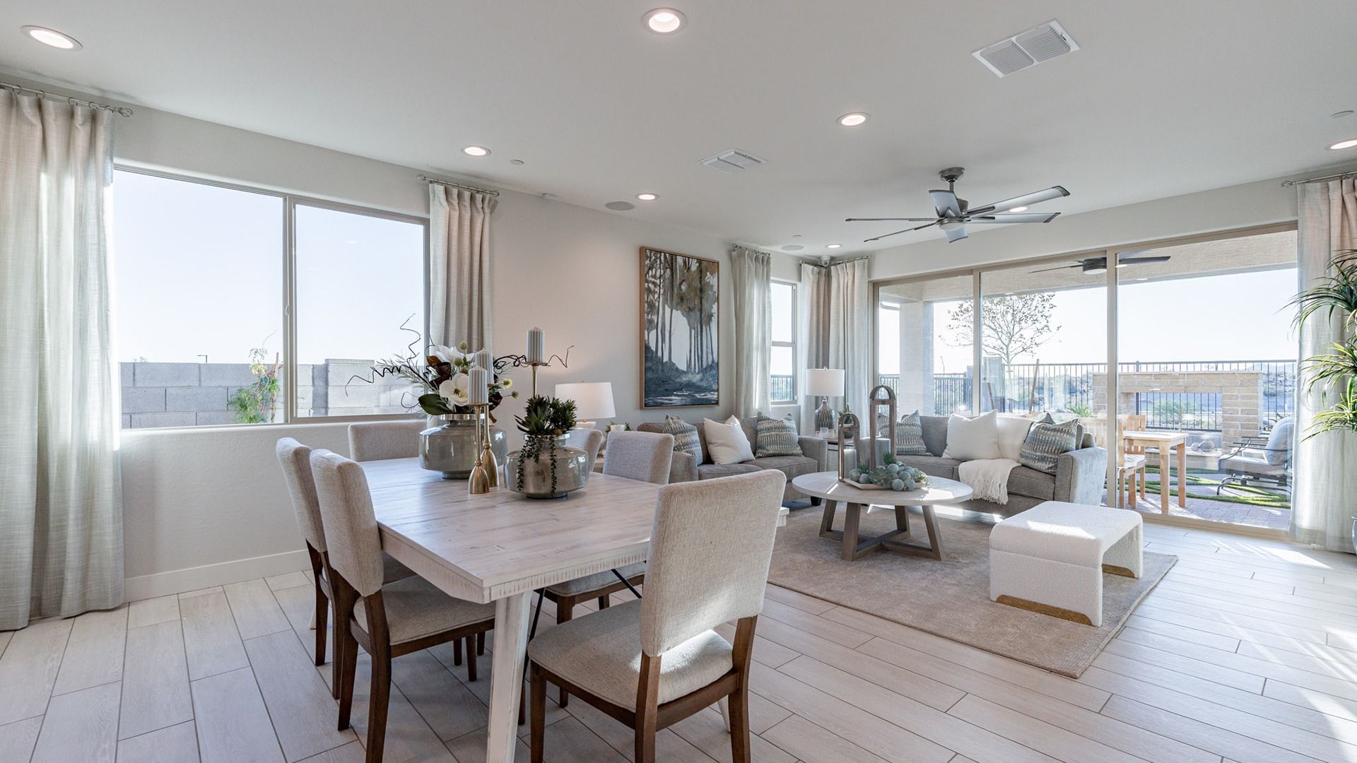 Spacious design with expansive windows and stylish decor, embodying luxury at The Villas at Mystic.