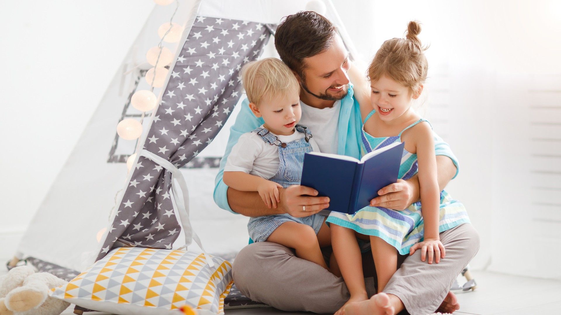 Features a chic playroom in Bridgeland Central, Cypress with elegant starry tent and cozy family ambiance.