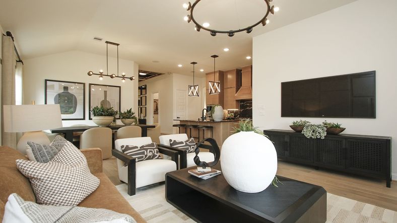 Experience luxury with chic lighting, high-end textures, and custom wood finishes. Woodlands Hills.