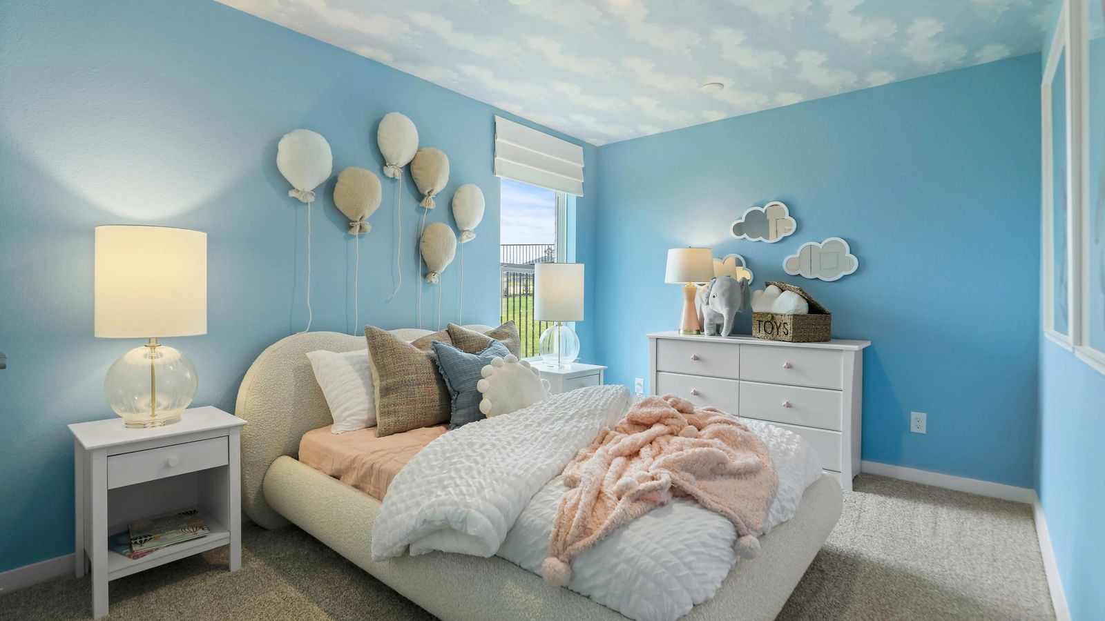 Experience serenity with plush textures and a whimsical cloud ceiling in Mostyn Springs.