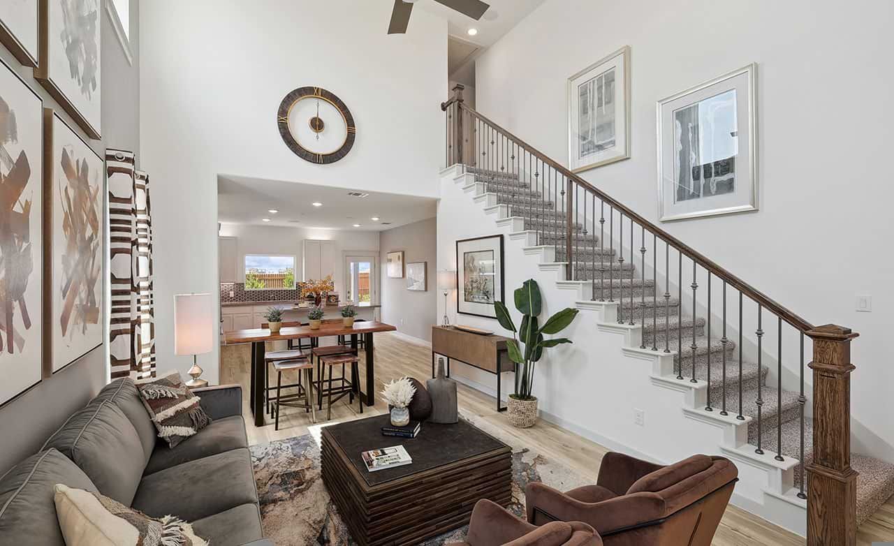 Experience elegance at Walden Pond with its soaring ceilings, designer art decor, and exquisite wood-trimmed staircase.
