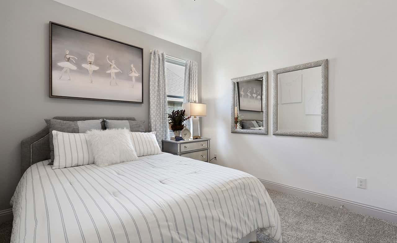 Luxurious Thompson Farms bedroom featuring exquisite ballet artwork, plush textures, and elegant detailing.