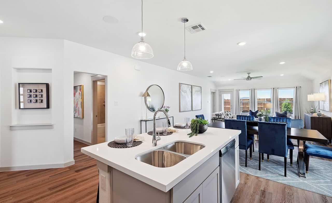 Experience elegance with hardwood floors, pendant lighting, and sleek design in Walden Pond.