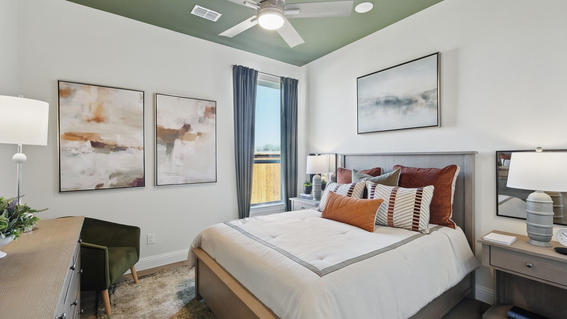 Luxurious interiors featuring modern furnishings and artistic elements. Rio Vista, Kelly Ranch.