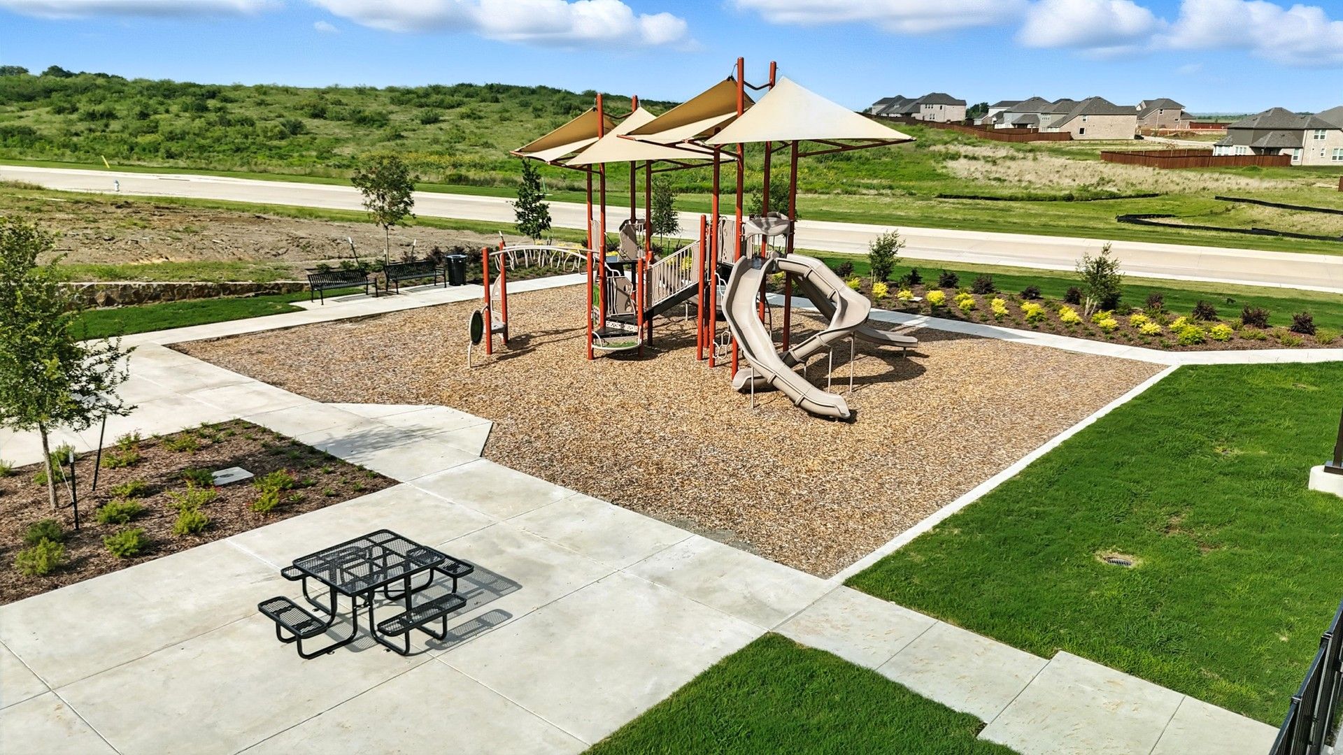 Experience luxury with shaded playgrounds and pristine landscapes in Westside Preserve.