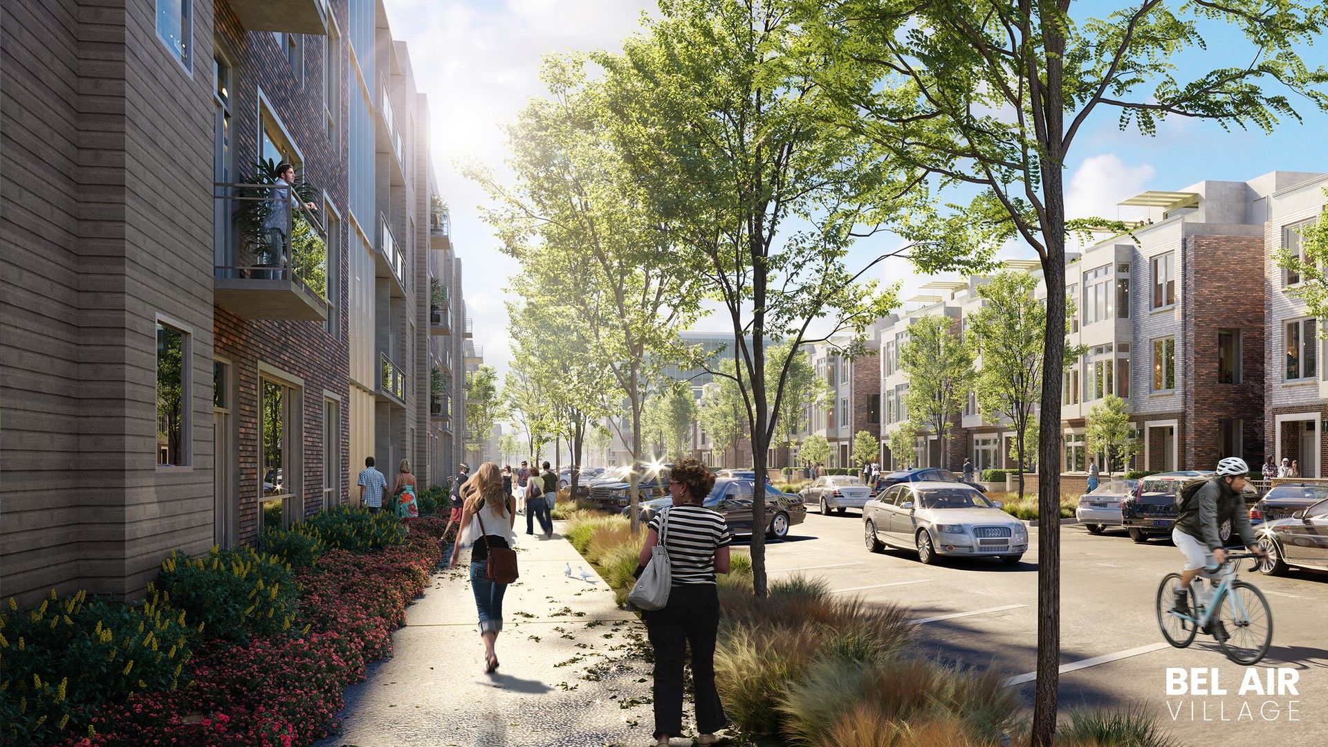 Experience luxury living with elegant façades and verdant landscaping in Bel Air Village.