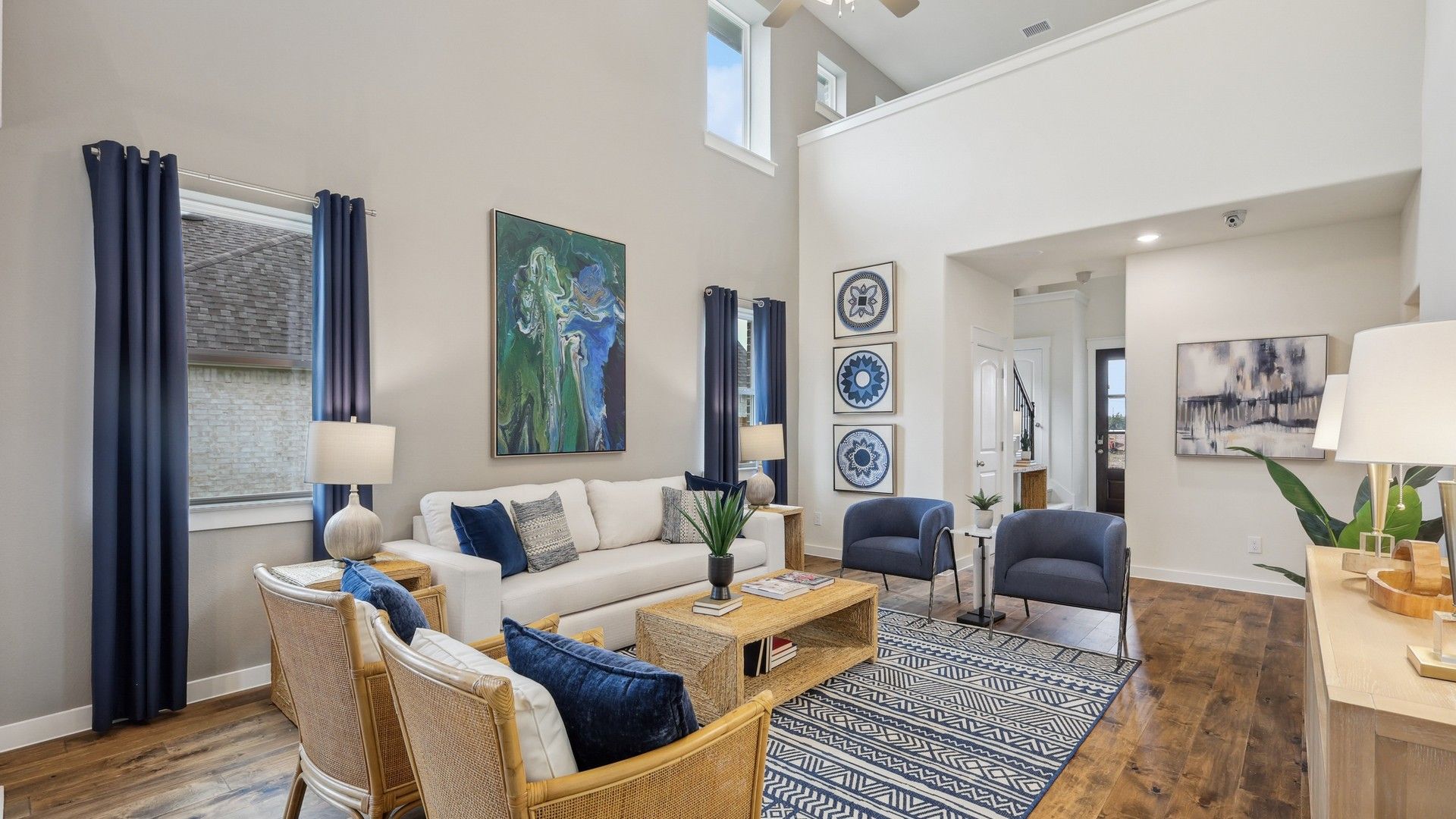Churchill community features high ceilings, pristine wood flooring, and elegant modern decor for sophisticated living.
