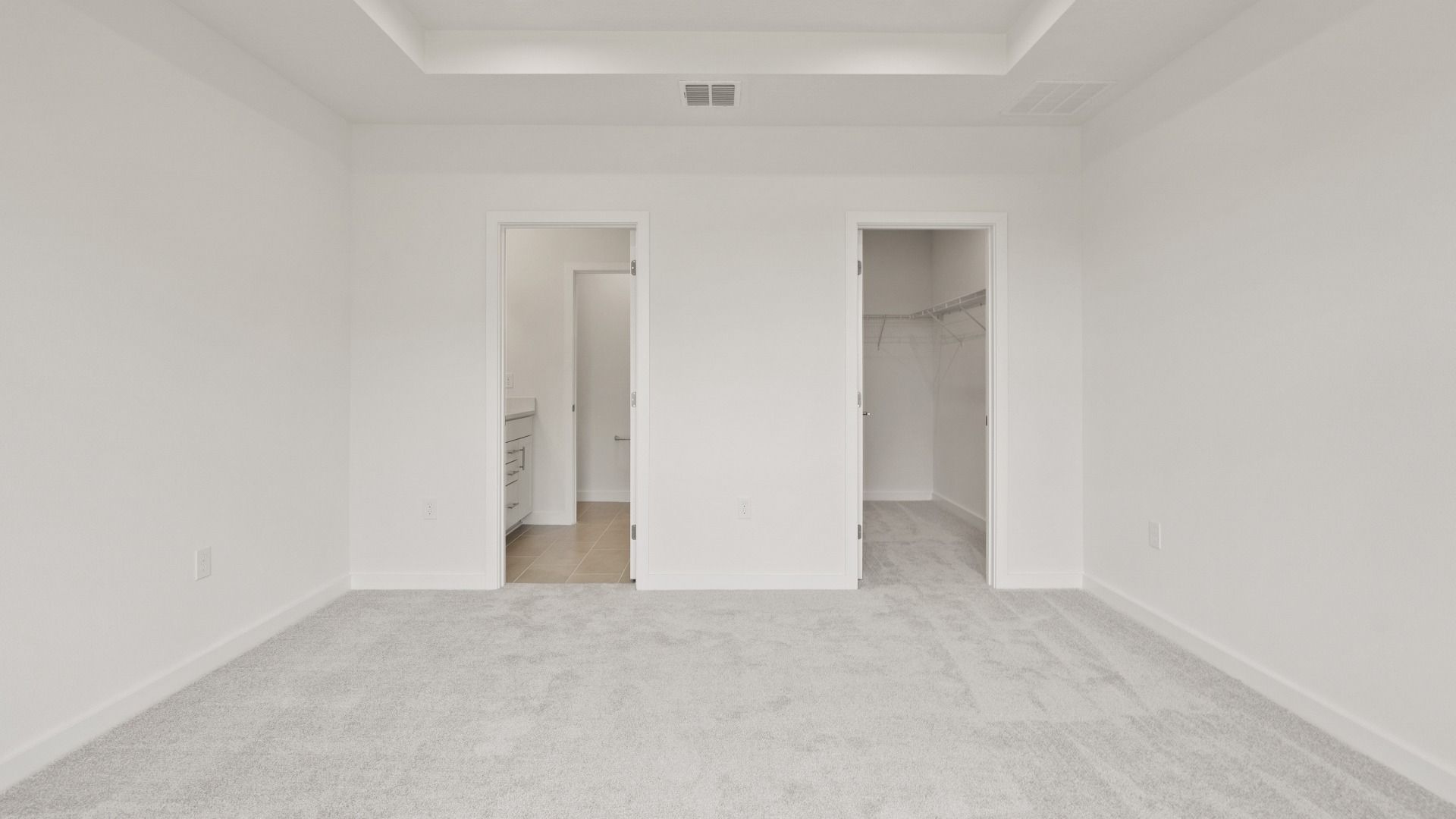 Spacious primary Suite with en suite bath and walk-in closet in the Flagler by DRB Homes in Hamilton Bluff
