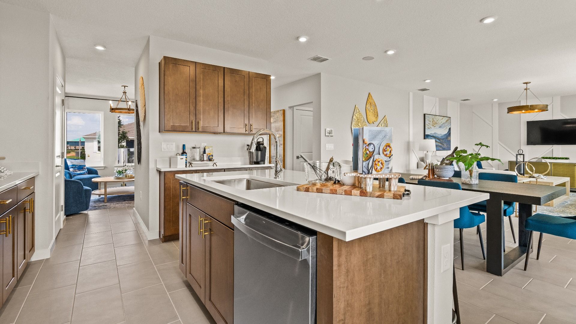 The Kitchen in the Model Highbourne by DRB Homes in Hamilton Bluff located in Haines City, FL.