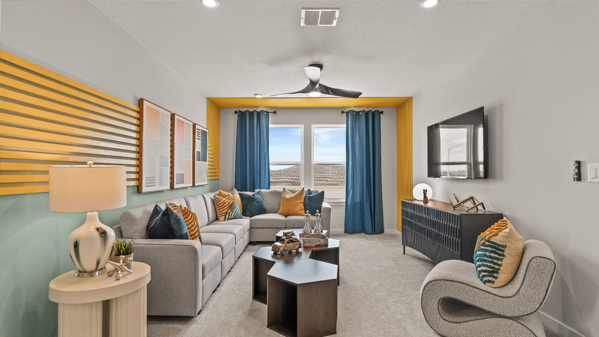 The Second Floor Loft Area in the Model Highbourne by DRB Homes in Hamilton Bluff located in Haines City, FL.