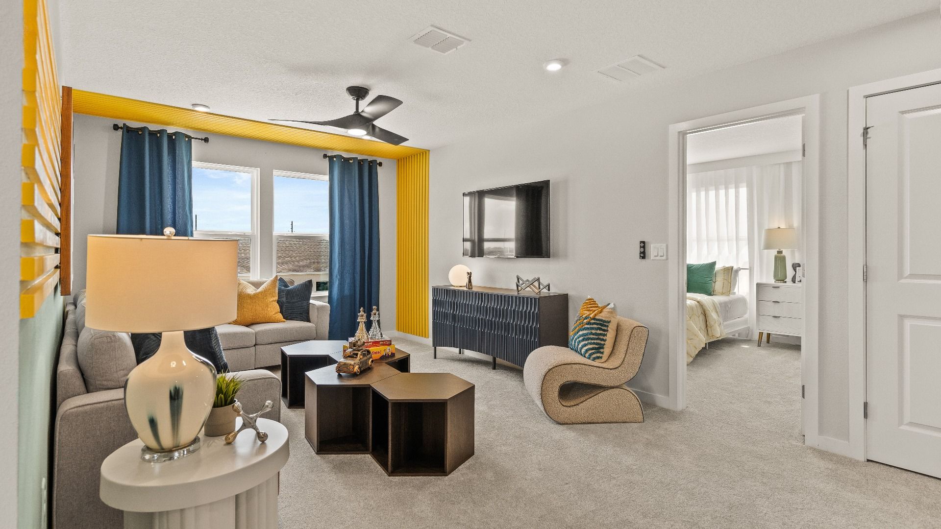 The Second Floor Loft Area in the Model Highbourne by DRB Homes in Hamilton Bluff located in Haines City, FL.
