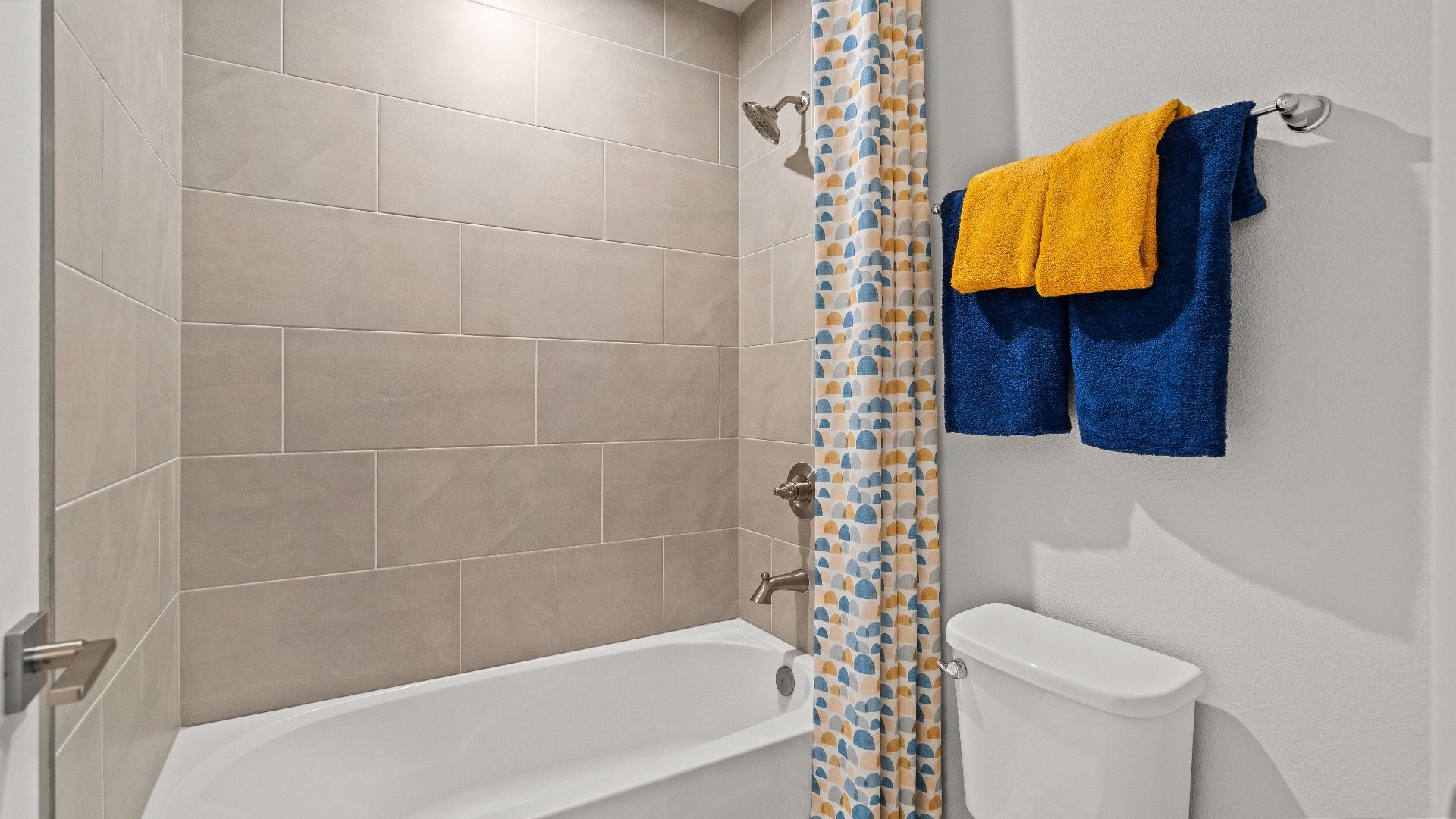 Secondary Bathroom in the Model Highbourne by DRB Homes in Hamilton Bluff located in Haines City, FL.
