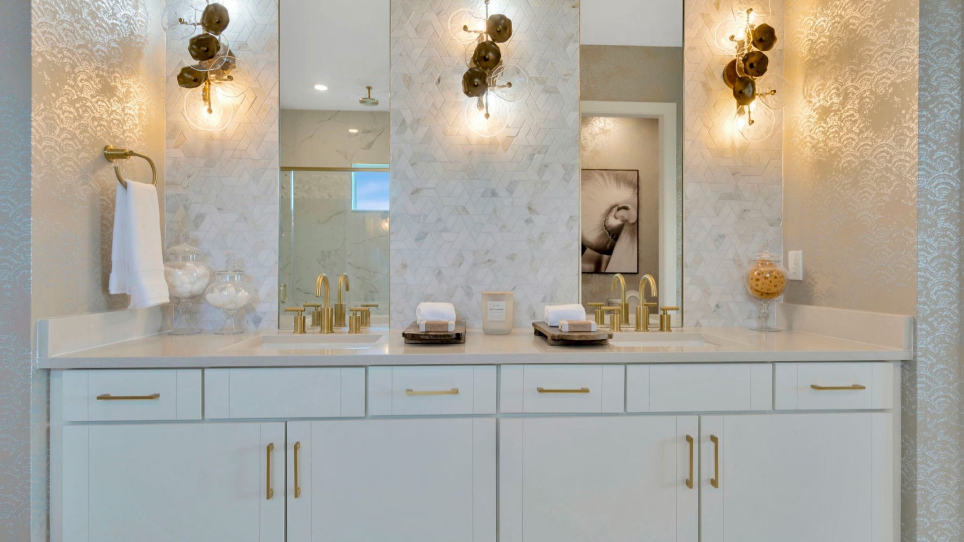 The Primary Bathroom of another Grand Sabal Model which is available at Serengeti.