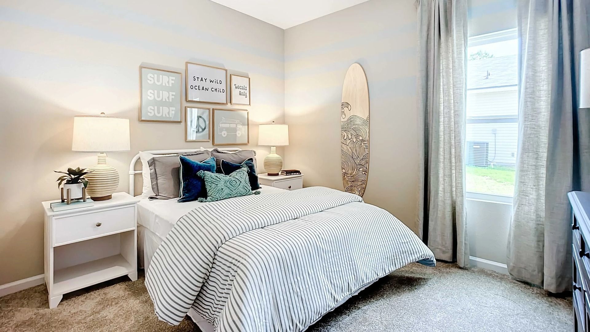 Experience elegant design with surf-inspired decor and plush textiles in Panther Creek's exclusive setting.