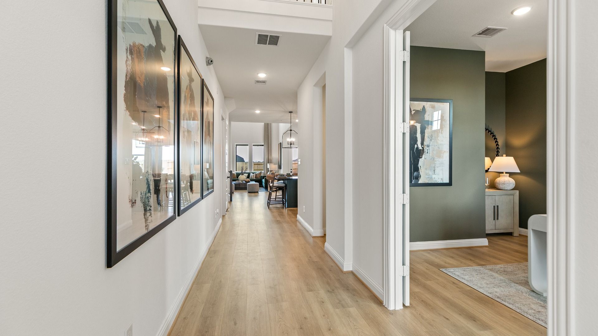 The entryway of this home opens to a designated private study just off the foyer.