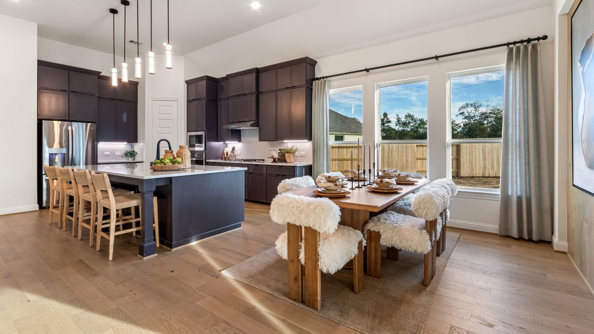 Spacious dining area with bright natural light in this Sundance Cove home.
