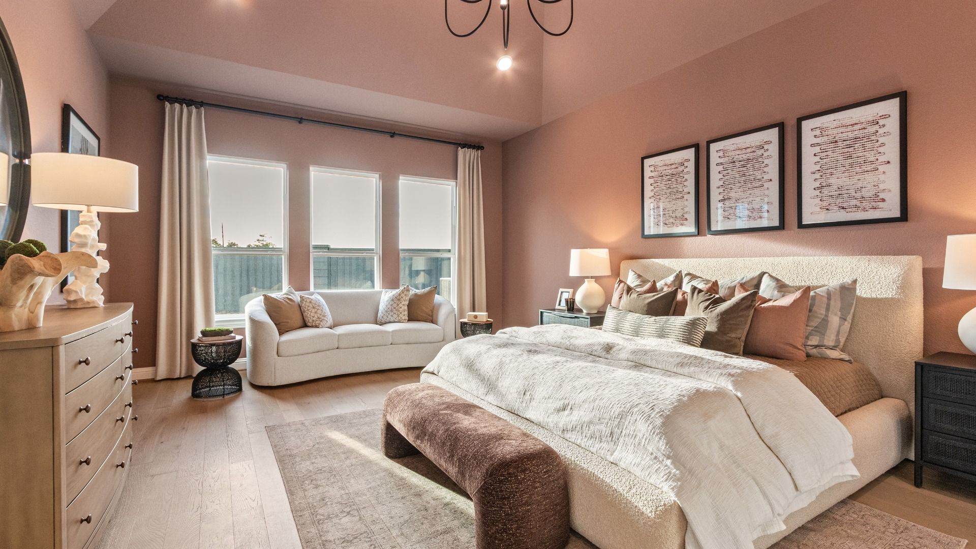 Unwind in the spacious, serene primary suite