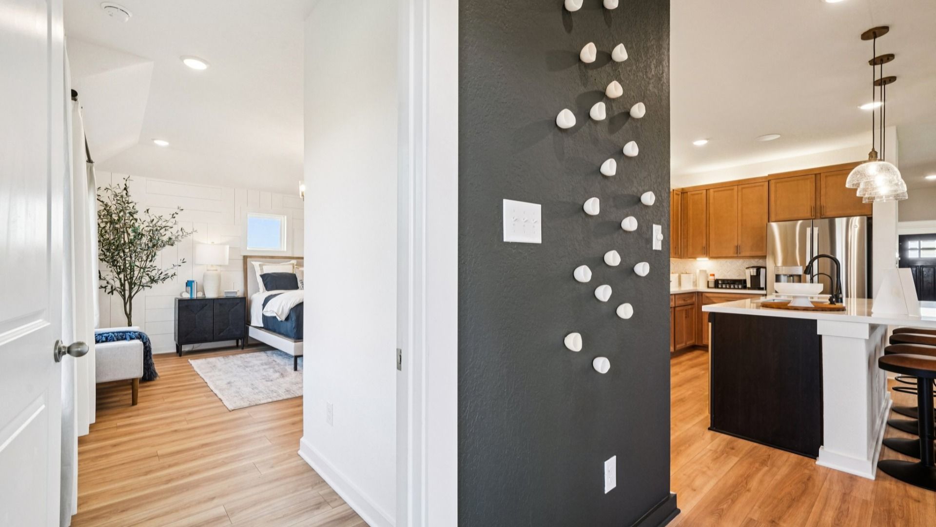 Owner's Suite located at the rear of the home, near the kitchen