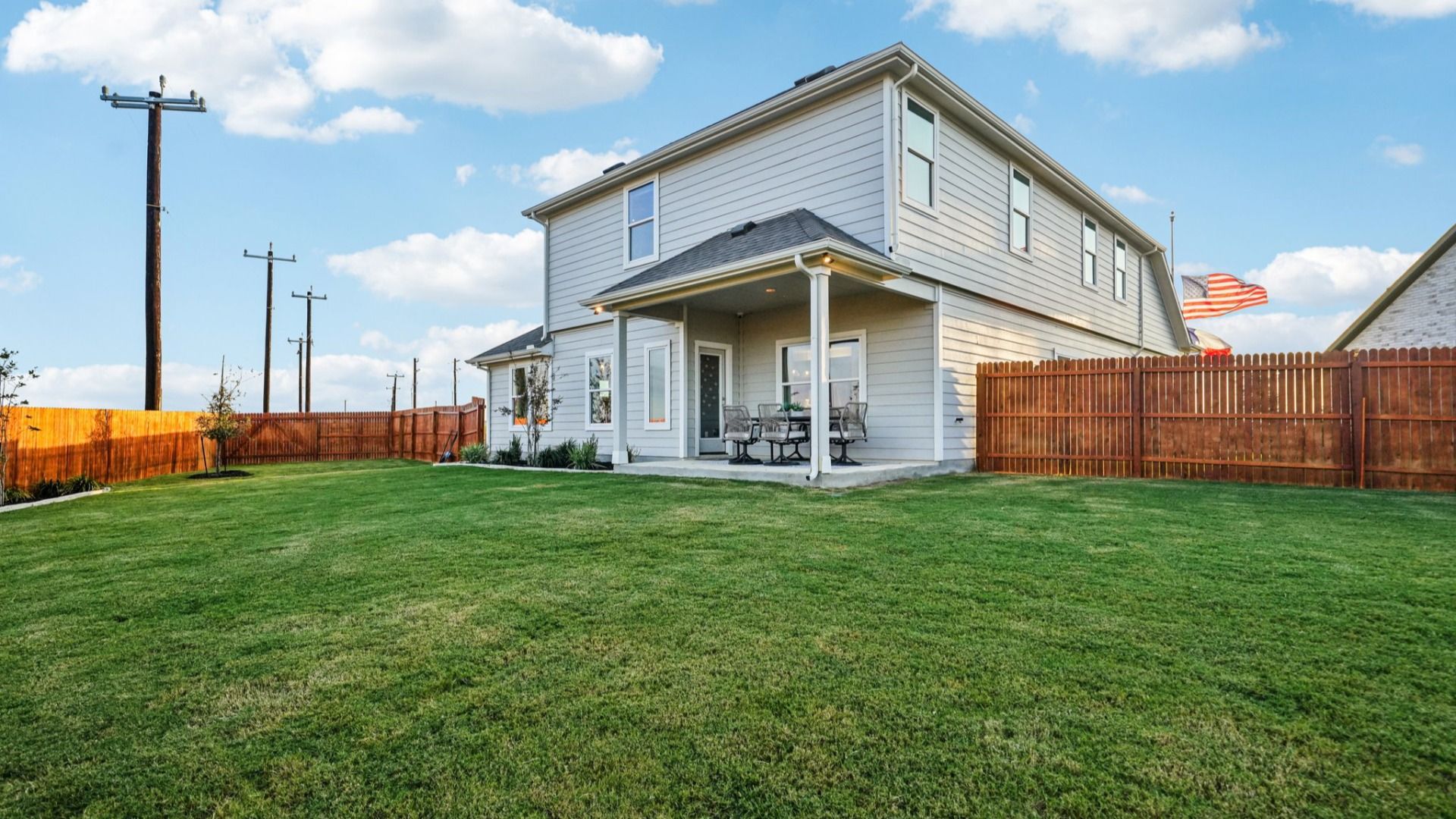 Large Backyard complete with outdoor covered patio