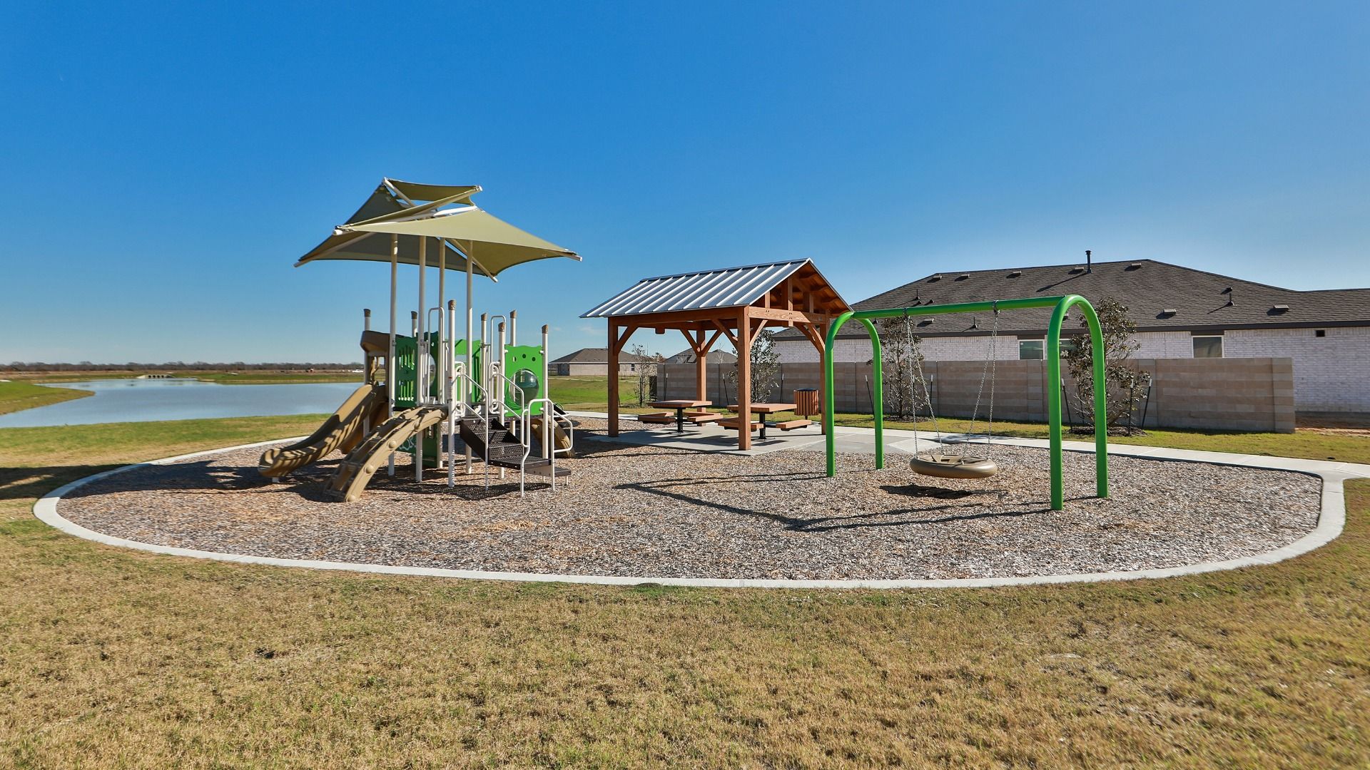 Playground overlooking lake in River Ranch