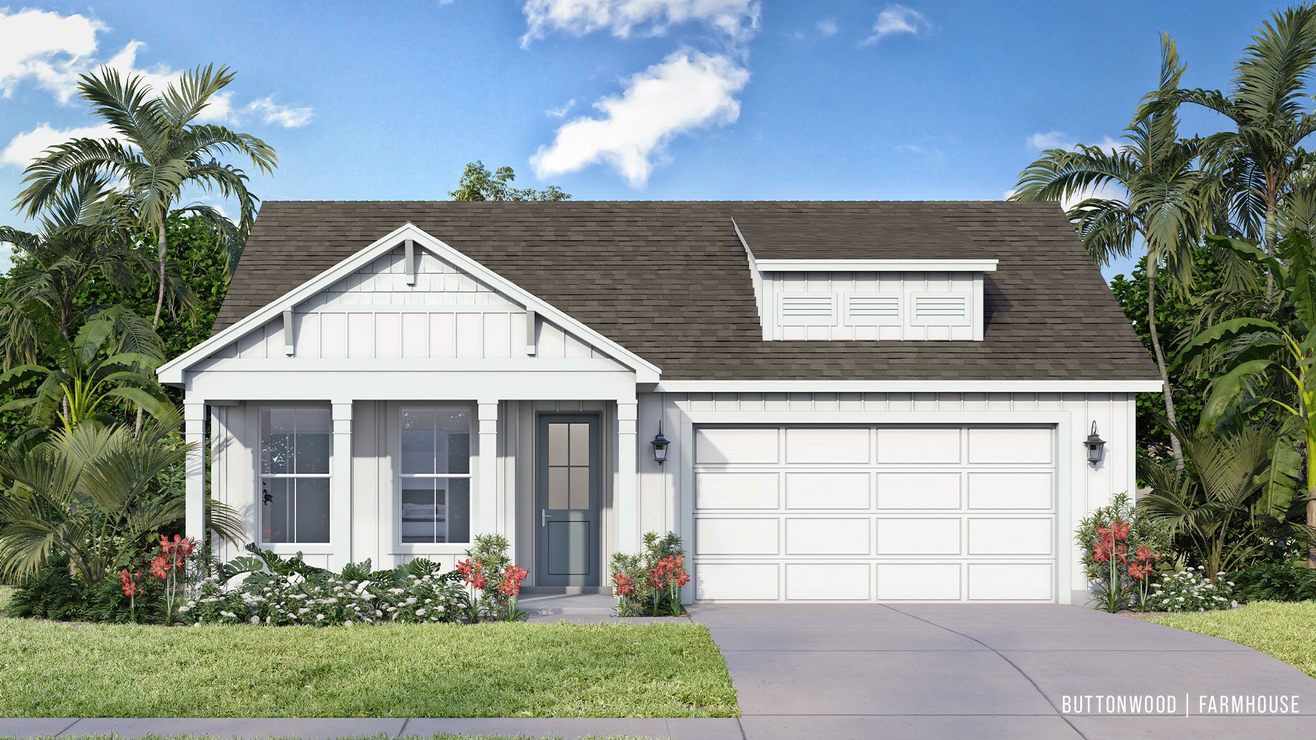 Buttonwood floorplan in the farmhouse elevation by DRB Homes at Lakeside at Satilla in Saint Cloud, FL