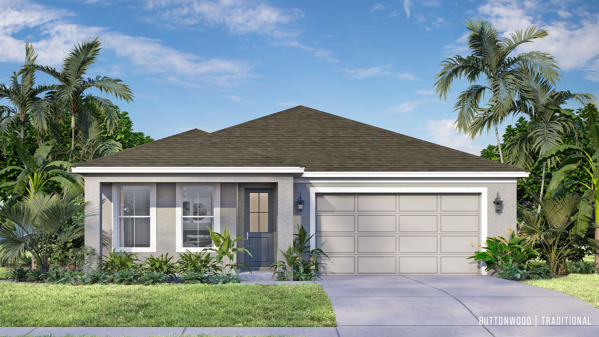 Buttonwood floorplan in the traditional elevation by DRB Homes at Lakeside at Satilla in Saint Cloud, FL