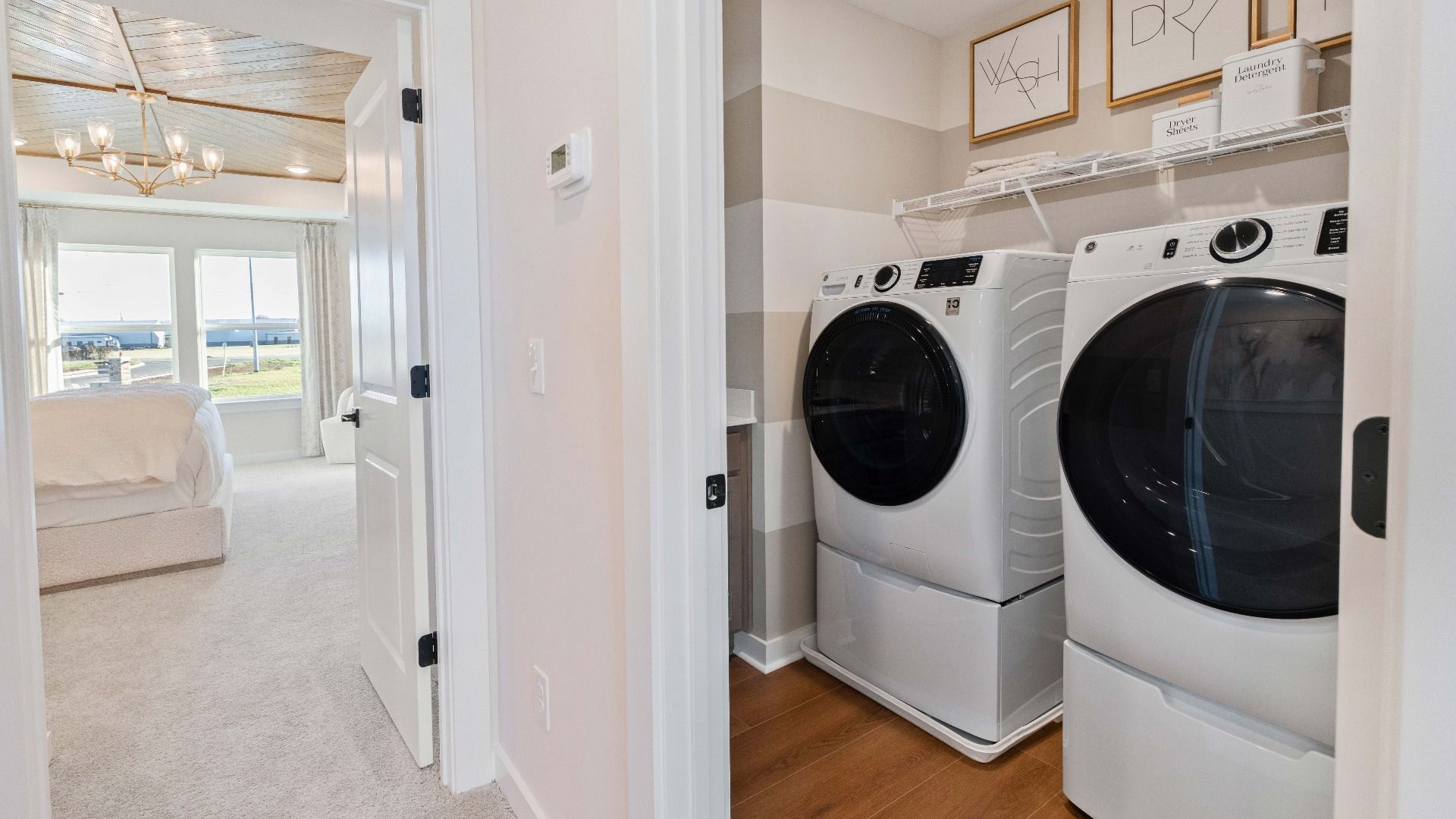 Dedicated laundry room located between upstairs bedrooms for maximum convenience