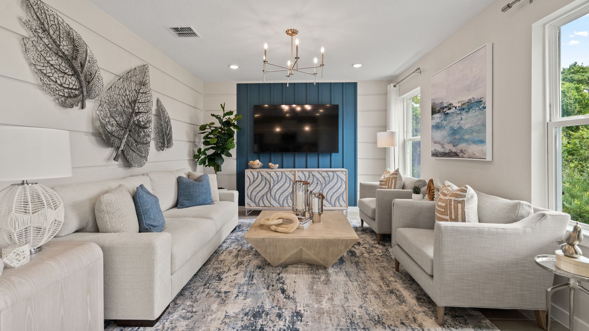 DRB Homes Model Home Interior fully decorated.