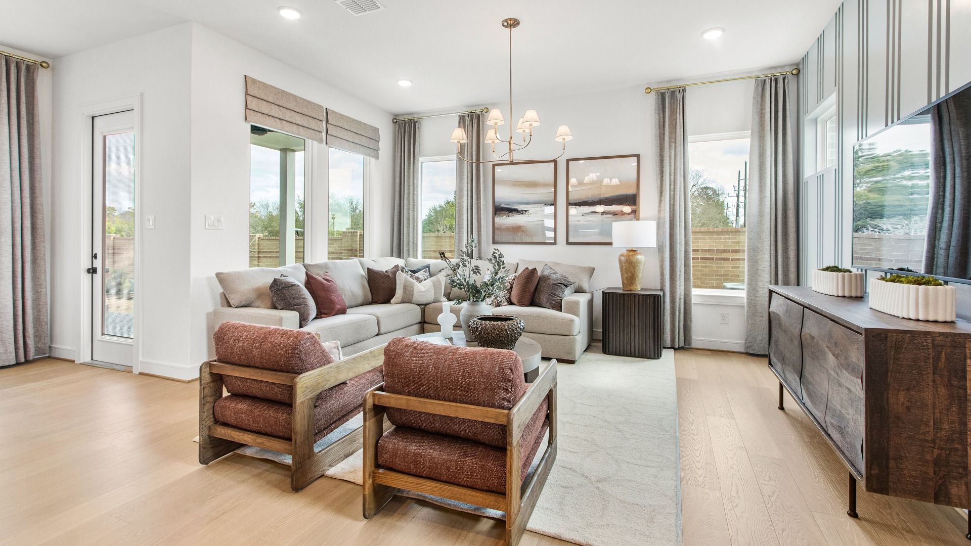 Natural light enhances this modern living room in Bridgeland Central.