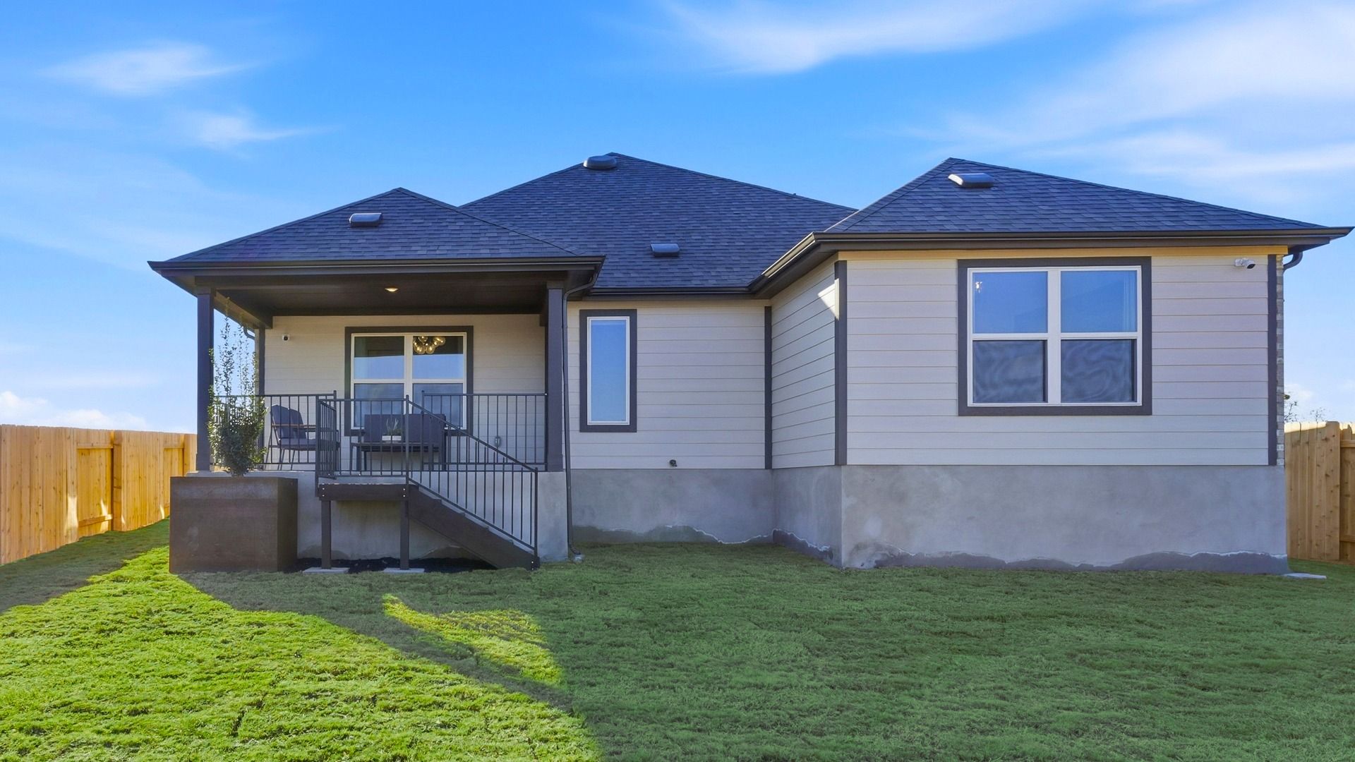 Modern single family home design with unique architectural style.