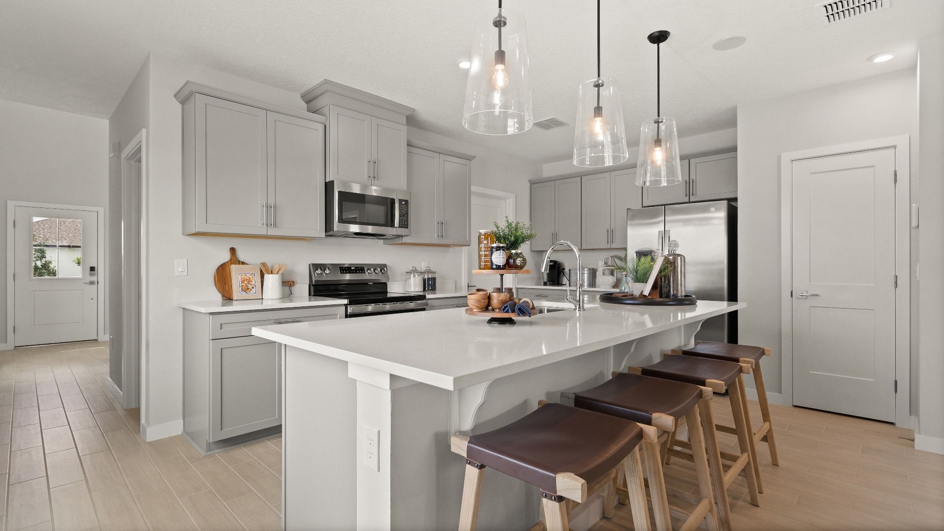 Jupiter Model Home Floor Plan Kitchen by DRB Homes, Available in Hamilton Bluff, Haines City, FL.
