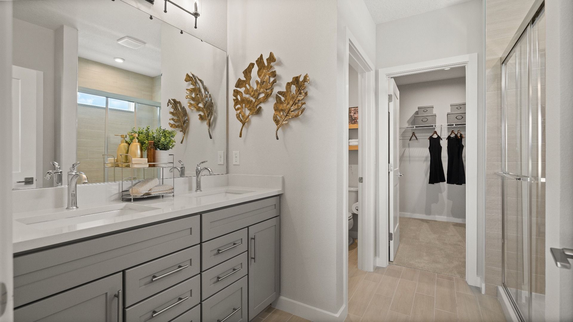 Jupiter Model Home Floor Plan, Features a First Floor Primary En Suite Bathroom Available in Hamilton Bluff, Haines City, FL