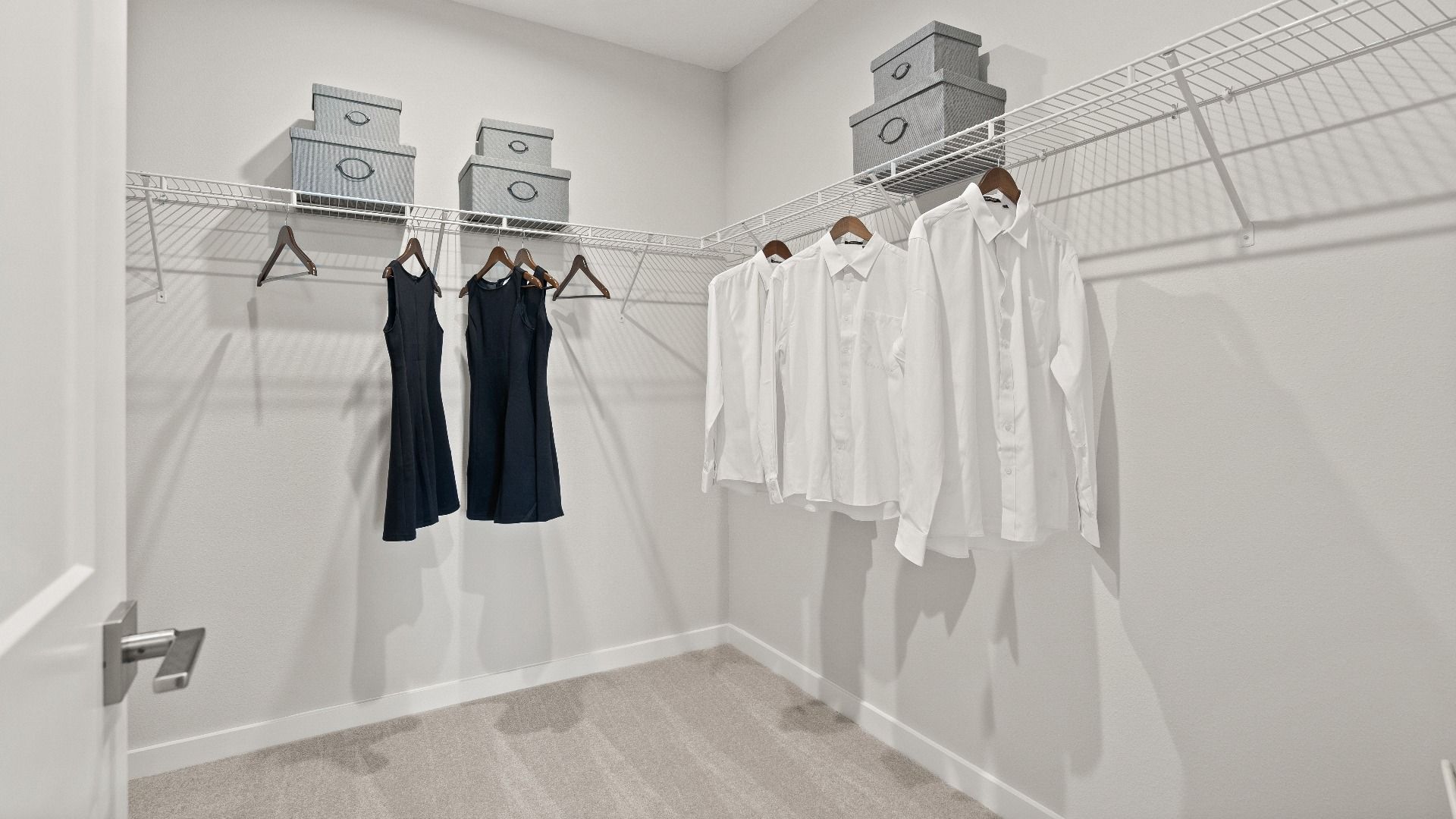 The Jupiter Model Home, Features a First Floor Primary Suite with walk-in closet that's Available in Hamilton Bluff.