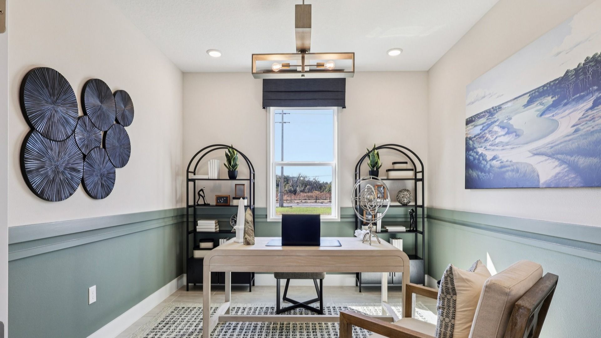 Lakeside at Satilla Model Home First Floor office space in the Mangrove Floor Plan by DRB Homes