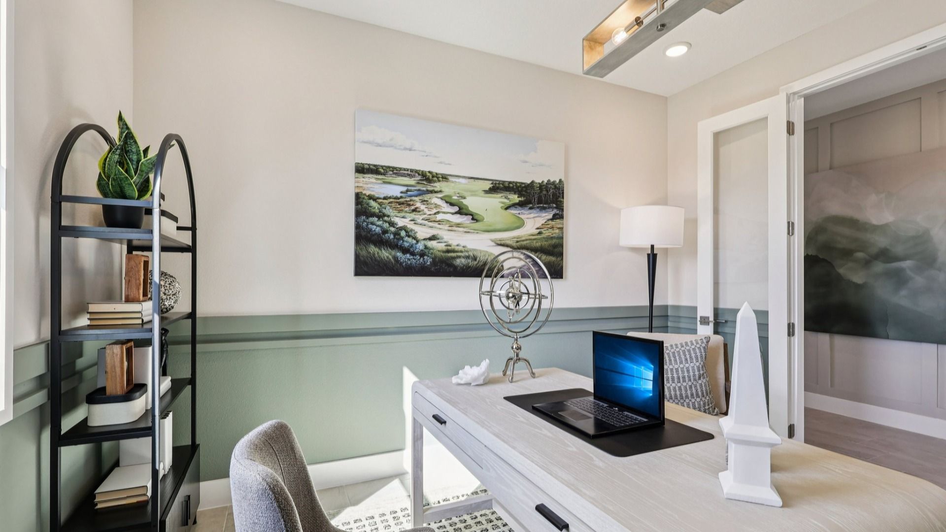 Lakeside at Satilla Model Home First Floor office space in the Mangrove Floor Plan by DRB Homes