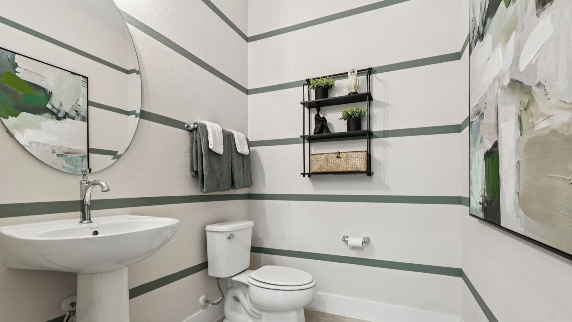 Lakeside at Satilla Model Home First Floor Half Bathroom in the Mangrove Floor Plan by DRB Homes