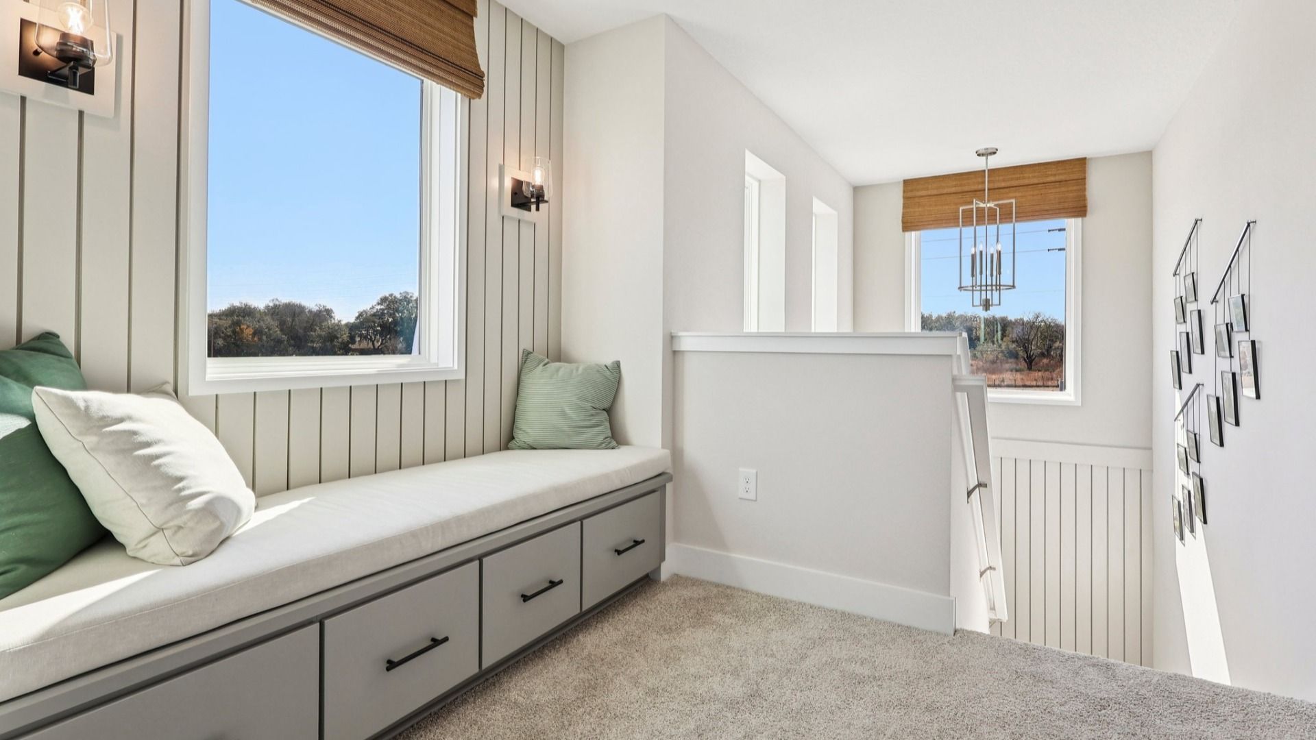 Lakeside at Satilla Model Home Second Floor Window Bench Nook in the Mangrove Floor Plan by DRB Homes